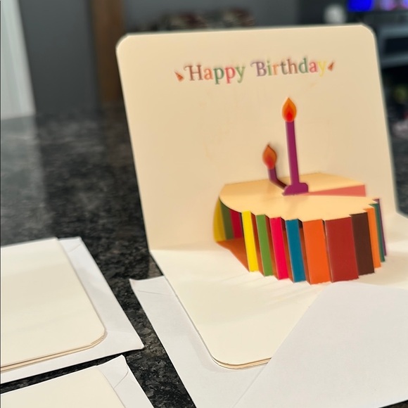 3 Colorful Birthday Pop-Up Cards Set of 3 Pop Up Candle & Cake Card NWT - Picture 5 of 7